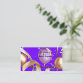 金ゴールドバルーン紫パーティーイベントプランナー 名刺 (スタンド正面)