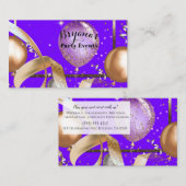 金ゴールドバルーン紫パーティーイベントプランナー 名刺 (正面/裏面)