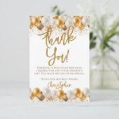 金ゴールドバルーン誕生日 サンキューカード (スタンド正面)