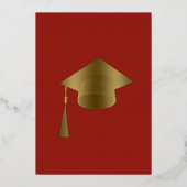 金ゴールドバルーン赤い卒業パーティホイル招待状 箔招待状 (裏面)