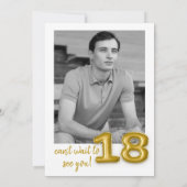 金ゴールドバルーン18誕生日フォト招待状 招待状 (裏面)