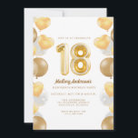 金ゴールドバルーン18th誕生日パーティー 招待状<br><div class="desc">かわいい金ゴールド18気球パーティの招待状18歳の誕生日パーティーお祝い。</div>
