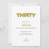 金ゴールドバルーン30thバースデーフォト招待状 招待状 (正面)