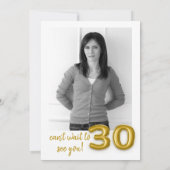 金ゴールドバルーン30thバースデーフォト招待状 招待状 (裏面)