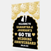 金ゴールドバルーン60周年結婚歓迎 アクリルサイン (傾斜)