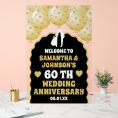金ゴールドバルーン60周年結婚歓迎 アクリルサイン (ウェディング)