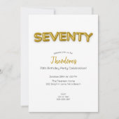 金ゴールドバルーン70誕生日フォト招待状 招待状 (正面)