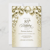 金ゴールドバルーン85th誕生日パーティー 招待状 (正面)