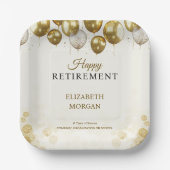 金ゴールドバルーンhappy retiation ペーパープレート (正面)