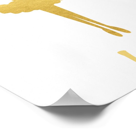 金ゴールドバレリーナパーソナライズされた子供部屋ポスター ポスター (角)