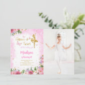 金ゴールドバレリーナ写真招待状 招待状 (スタンド正面)