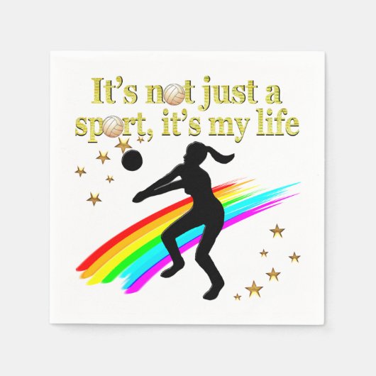 金ゴールドバレーボールは私の人生のデザイン スタンダードカクテルナプキン (正面)