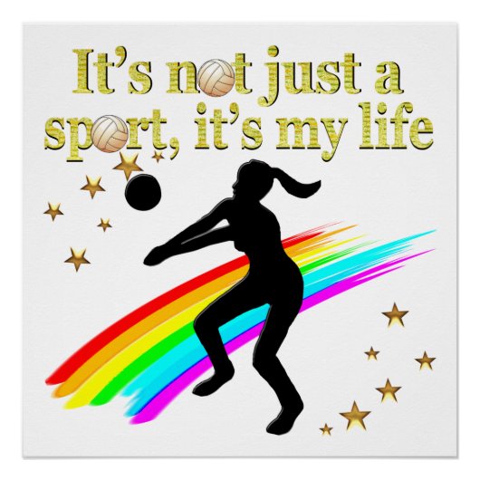 金ゴールドバレーボールは私の人生のデザイン ポスター (正面)