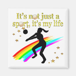 金ゴールドバレーボールは私の人生のデザイン マグネット