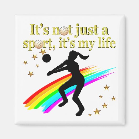 金ゴールドバレーボールは私の人生のデザイン マグネット (正面)