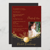 金ゴールドバレーボール卒業発表 招待状 (正面/裏面)