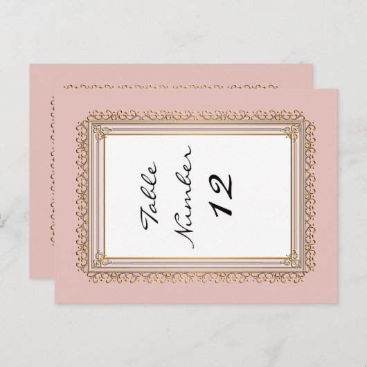 金ゴールドバロクラシッククフォーマルエレガント表の番号 ポストカード (正面/裏面)
