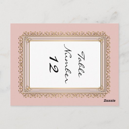金ゴールドバロクラシッククフォーマルエレガント表の番号 ポストカード (裏面)