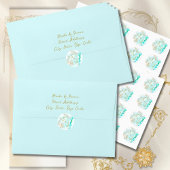 金ゴールドバロックティール（緑がかった色）エレガントヴィンテージウェディング ラウンドシール