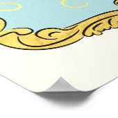 金ゴールドバロックリージェンシー結婚金ゴールドのウェルカムサイン ポスター (角)