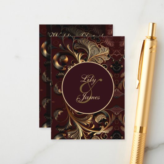 金ゴールドバロック エンクロージャーカード (正面/裏面インサイチュ)