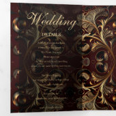 金ゴールドバロ結婚ーク 三つ折り招待状 (内部最初)