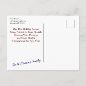 金ゴールドバンドサラウンドファミリーフォトハッピーホリデー ポストカード (裏面)