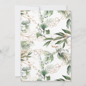 金ゴールドバンドユーカリプトゥスエレガントウェディング 招待状 (裏面)