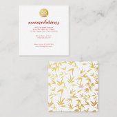 金ゴールドバンブー&ダブルハピネスホ中国のテル スクエア名刺 (正面/裏面)