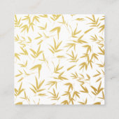 金ゴールドバンブー&ダブルハピネスホ中国のテル スクエア名刺 (裏面)