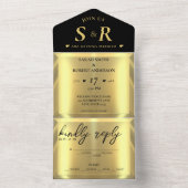 金ゴールドバーエレガントウェディング オールインワン招待状 (内側)