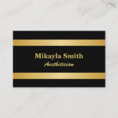 金ゴールドバーオンブラックミニマル美しい 名刺 (正面)