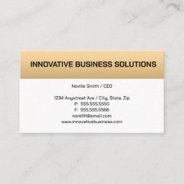 金ゴールドバーオンホワイト 名刺