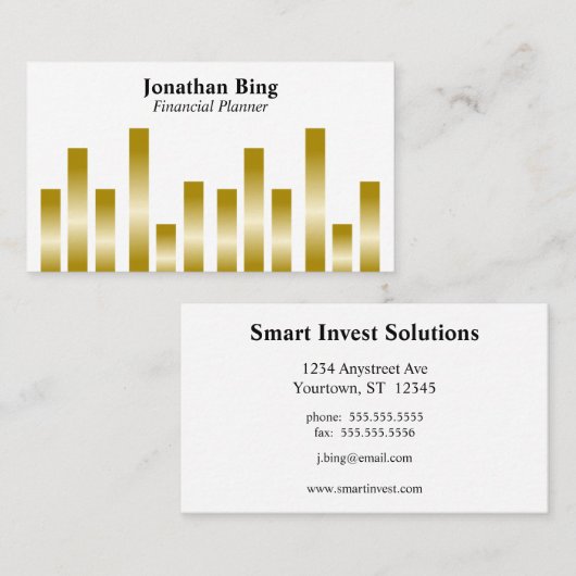 金ゴールドバーオン白 名刺 (正面/裏面)