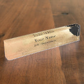 金ゴールドバークラスのエグゼクティブデスク名プレート デスクネームプレート (側面)