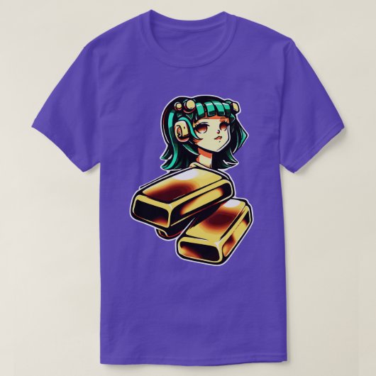金ゴールドバーゴールデンガール Tシャツ (デザイン正面)