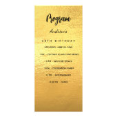 金ゴールドバースデープログラムディナーメニューカード ラックカード (正面)