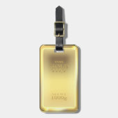 金ゴールドバーデザインそう見実在える！ ラゲッジタグ (正面縦)