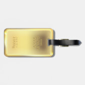 金ゴールドバーデザインそう見実在える! ラゲッジタグ (裏面横)