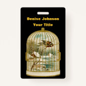 金ゴールドバードケージと冬のキャビンのシーンバードブラック バッジ (正面)