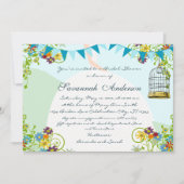 金ゴールドバードケージバンティンガーデンブライダルシャワー招待状 招待状 (正面)