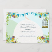 金ゴールドバードケージバンティンガーデンブライダルシャワー招待状 招待状 (裏面)