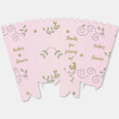 金ゴールドバードピンク赤ちゃんシャワー フェイバーボックス (見開き)