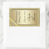 金ゴールドバー結婚のワインラベルシール 長方形シール (バッグ)