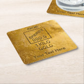 金ゴールドバー スクエアペーパーコースター (アングル)