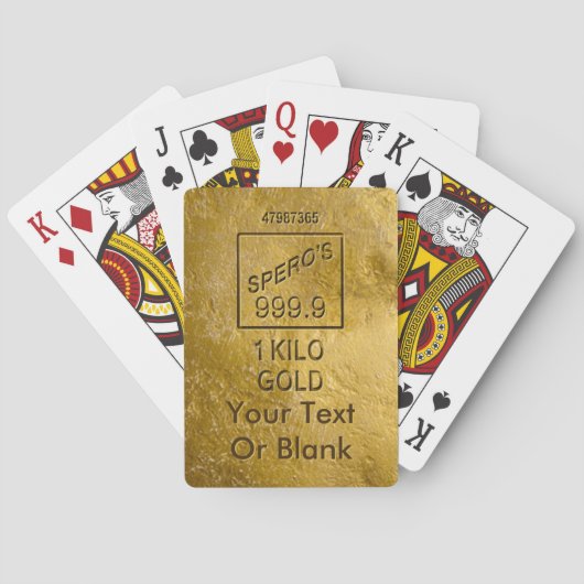 金ゴールドバー トランプ (裏面)