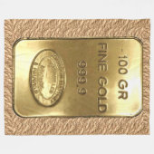 金ゴールドバー フリースブランケット (正面(横))