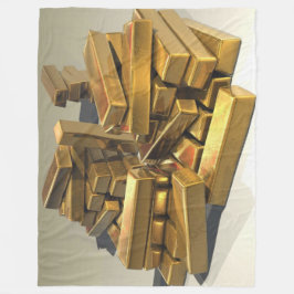 金ゴールドバー フリースブランケット