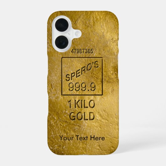 金ゴールドバー iPhone 16ケース (裏面)