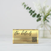 金ゴールドバーQRコードエレガントウェディング詳細 エンクロージャーカード (スタンド正面)